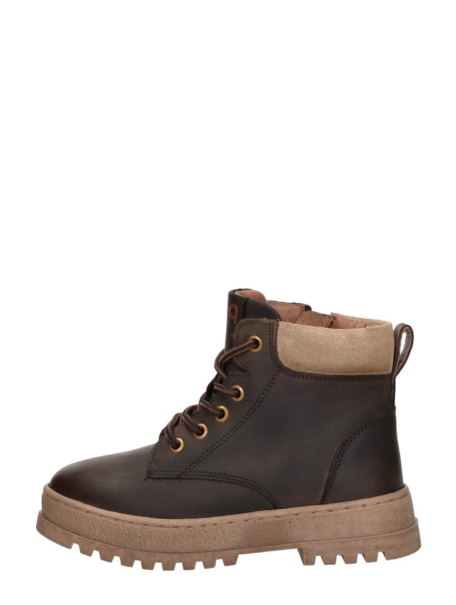 Keq - Veterschoenen Hoog – donkerbruin – foto 1 van 4