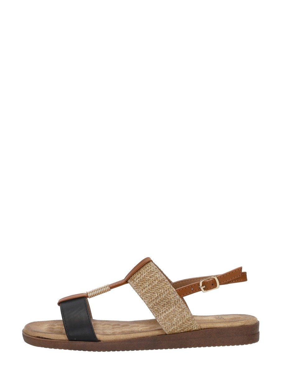 Sub55 - Sandalen Plat – zwart