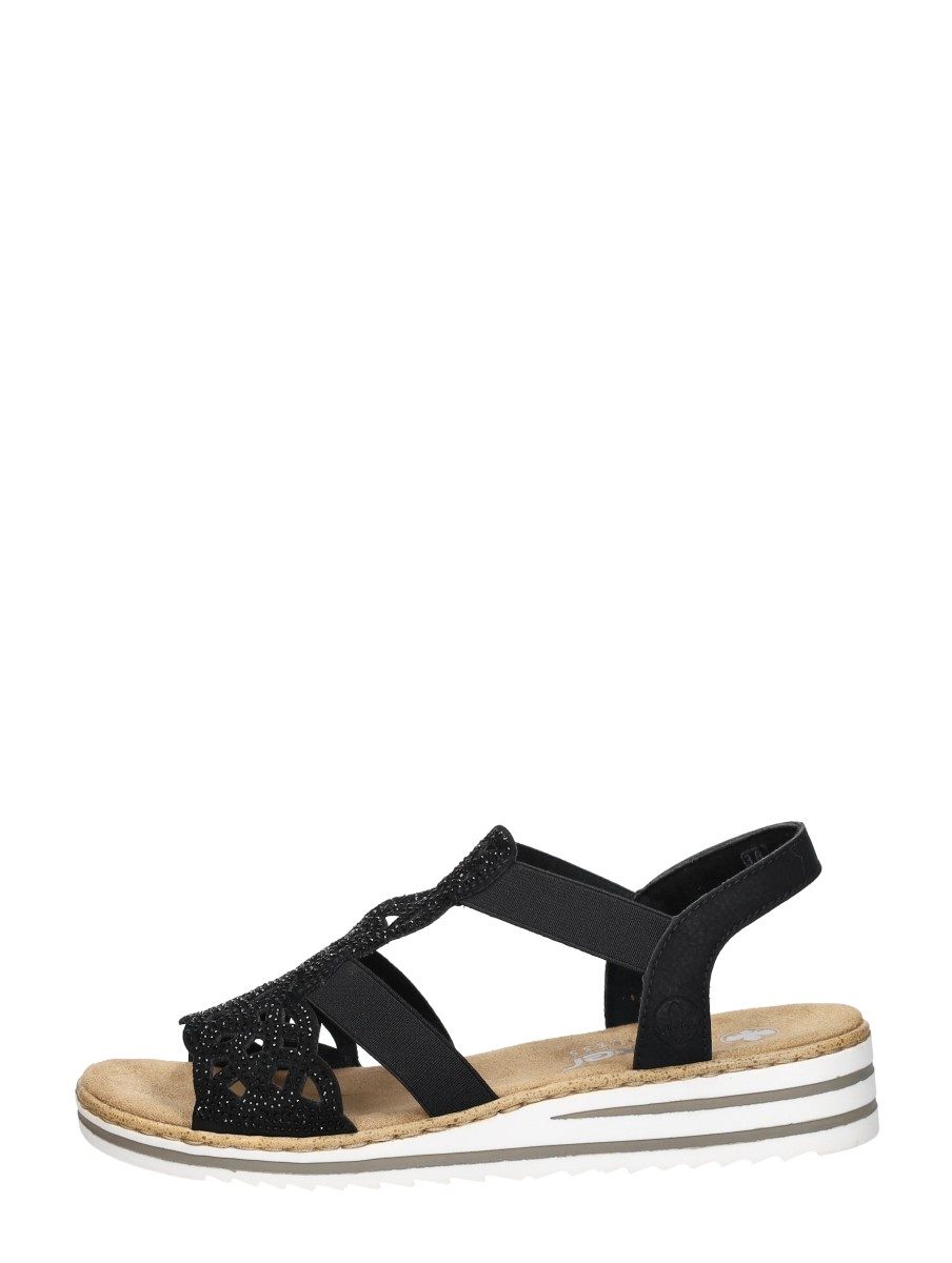 Rieker - Sandalen Plat – zwart