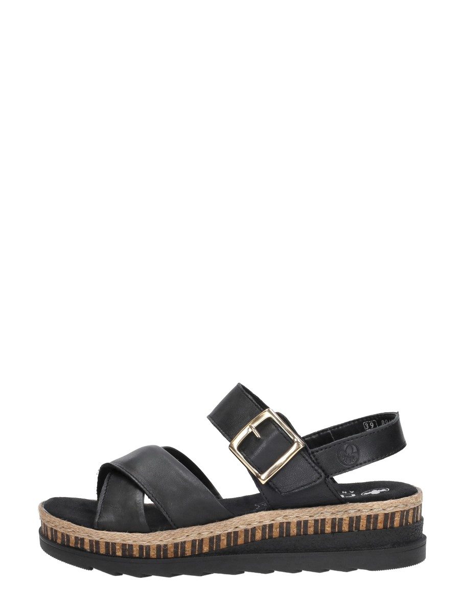 Rieker - Sandalen Plat – zwart