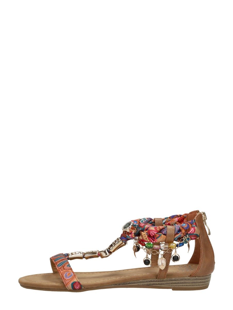 Sub55 - Sandalen Plat – cognac