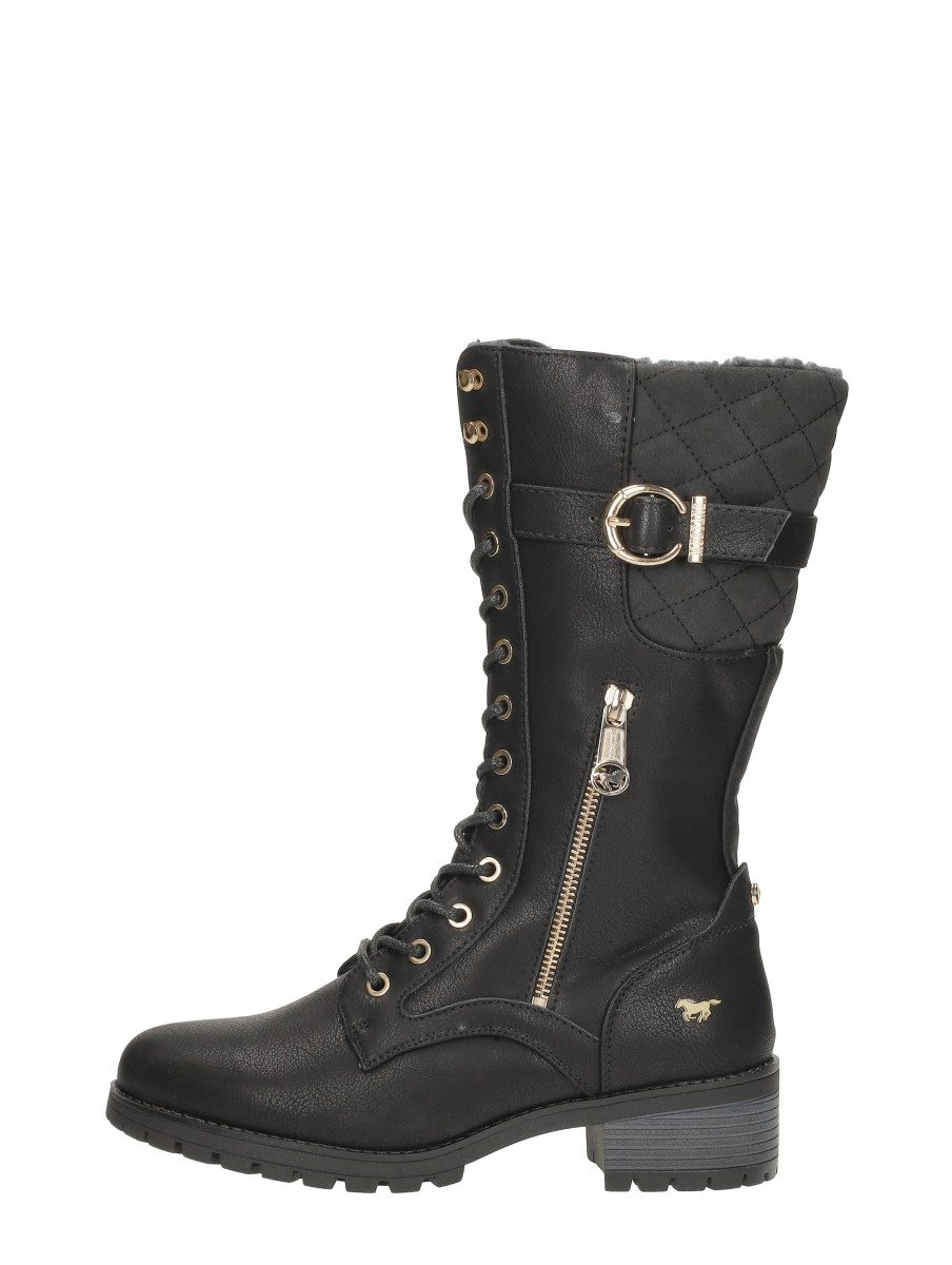 Mustang - Veterschoenen Hoog – zwart