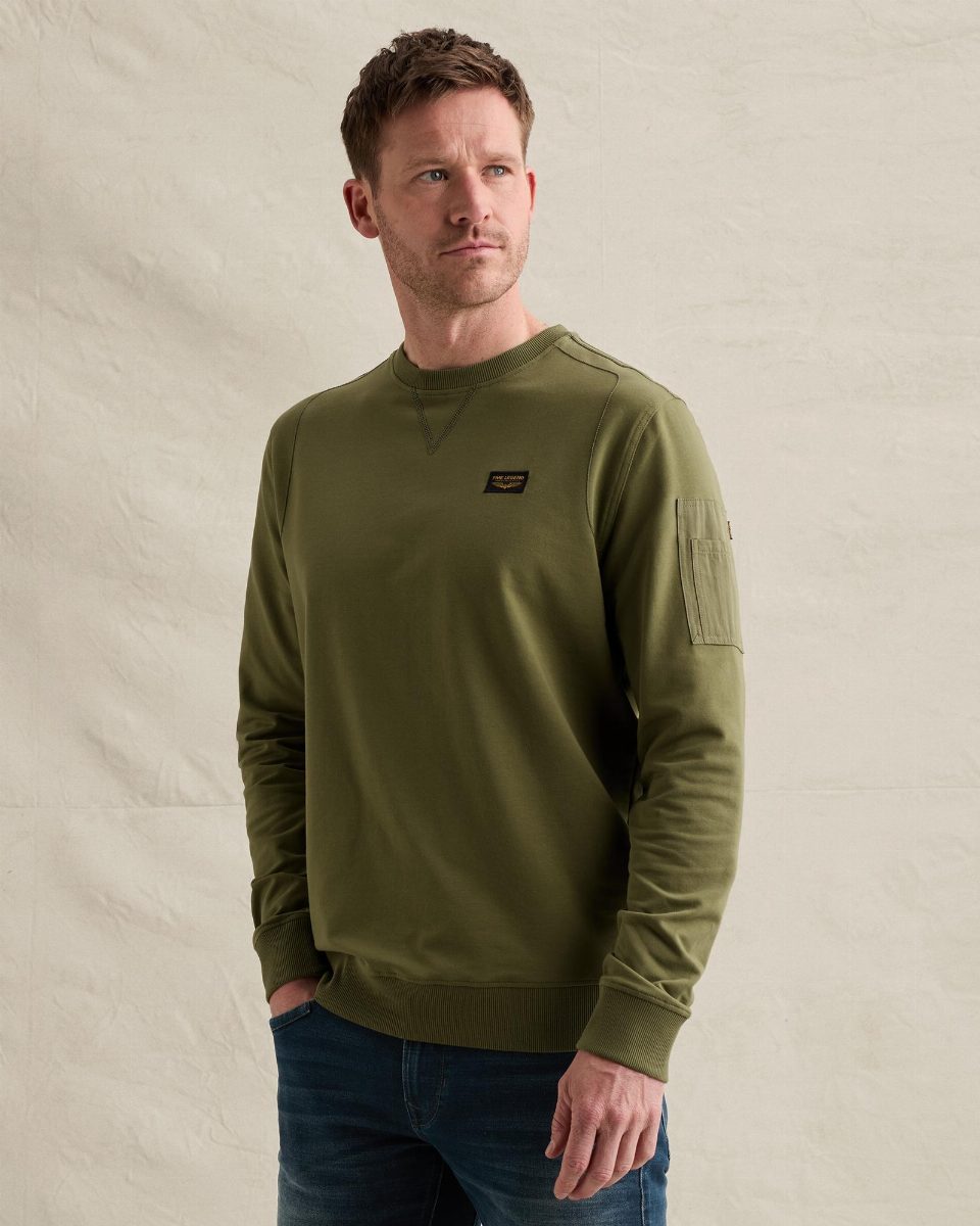 American Classic sweatshirt met flight pocket – loden green