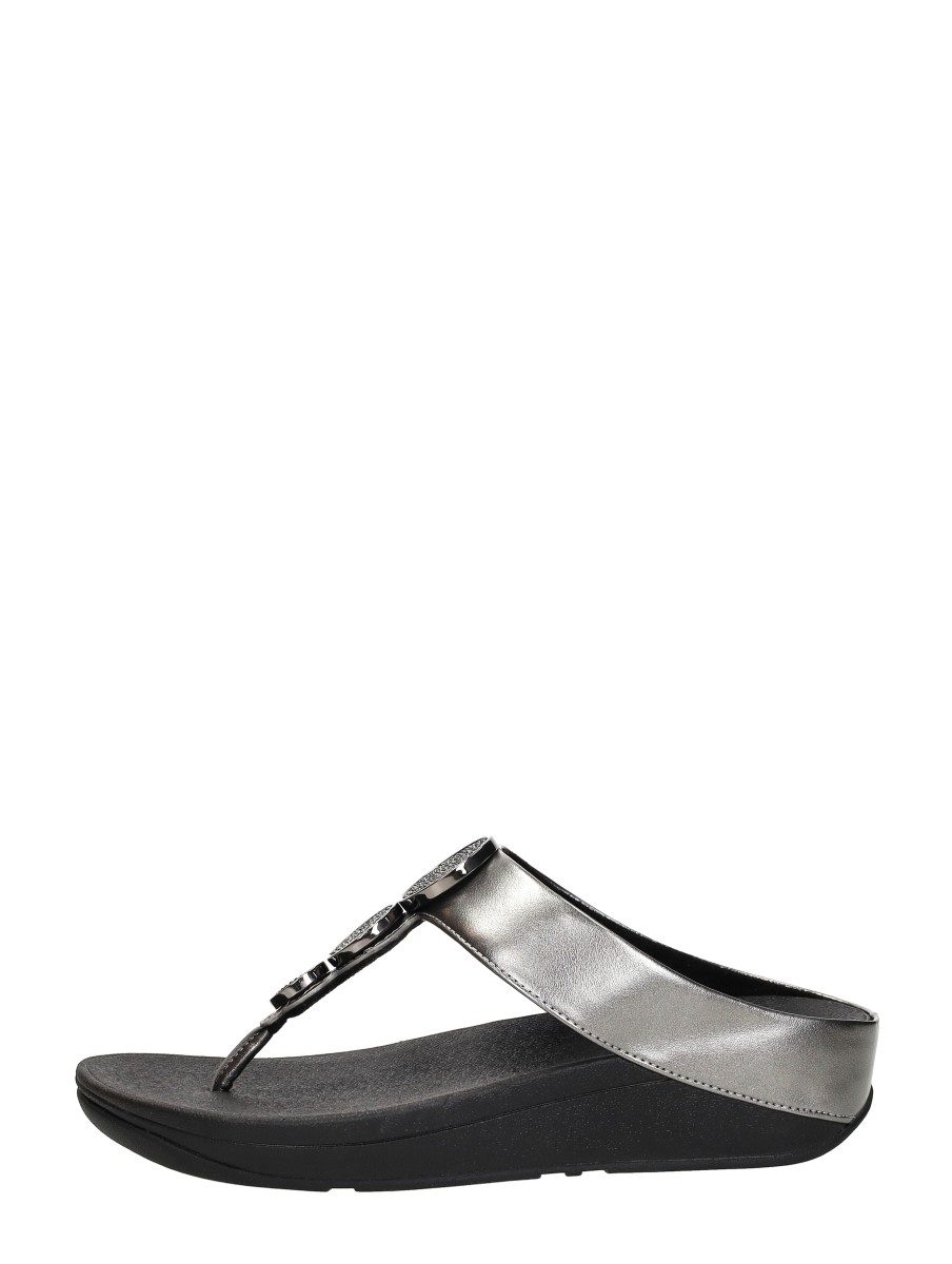FitFlop - Halo Bead Circle Metallic Toe-post – zwart
