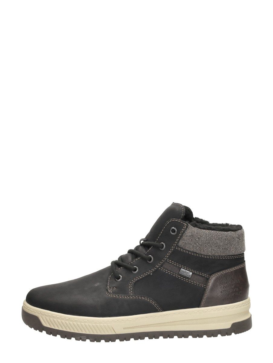Rieker - Veterschoenen Hoog – zwart