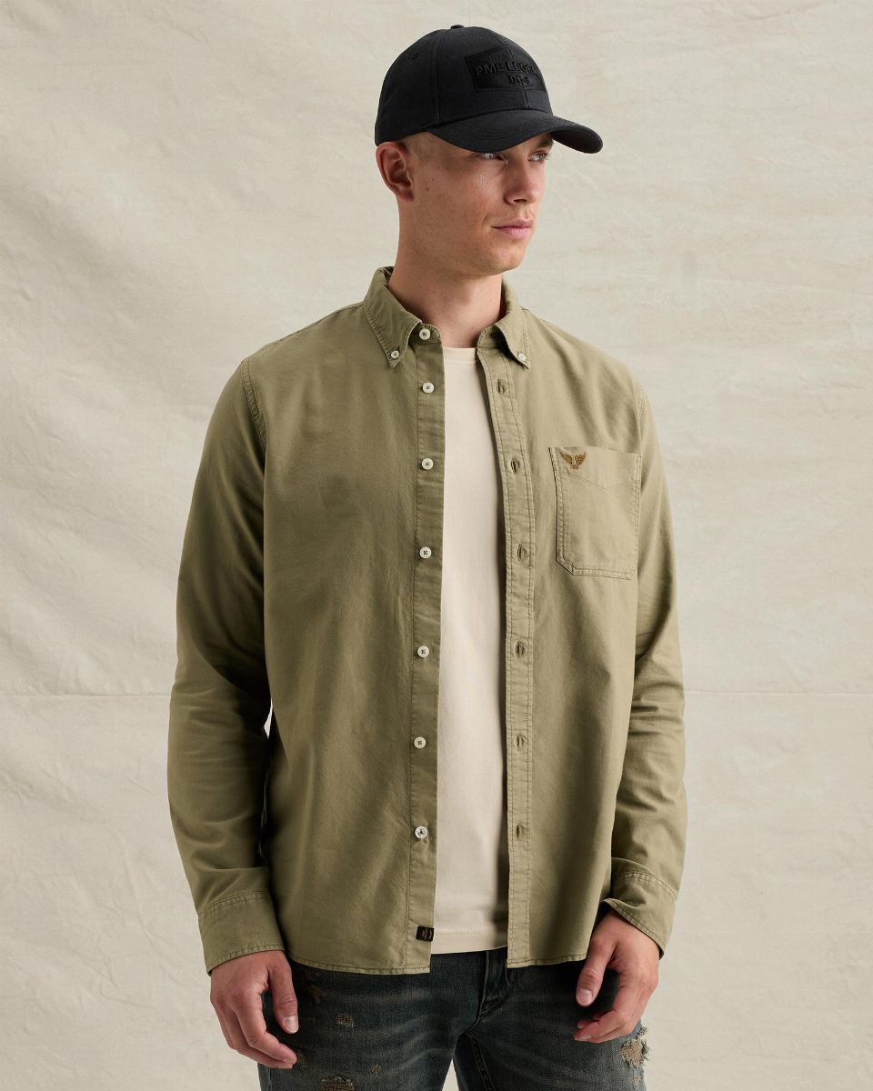 Oxford overhemd met garment-dye wassing en button-down kraag – overland trek