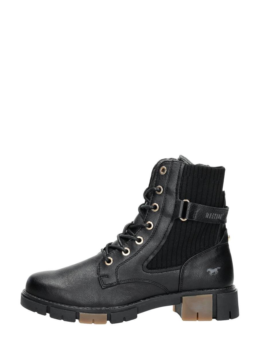 Mustang - Veterschoenen Hoog – zwart