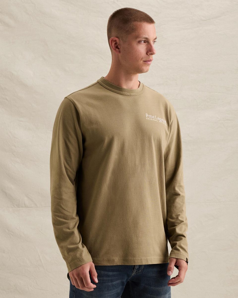 Relaxed fit T-shirt met lange mouwen en artwork op de rug