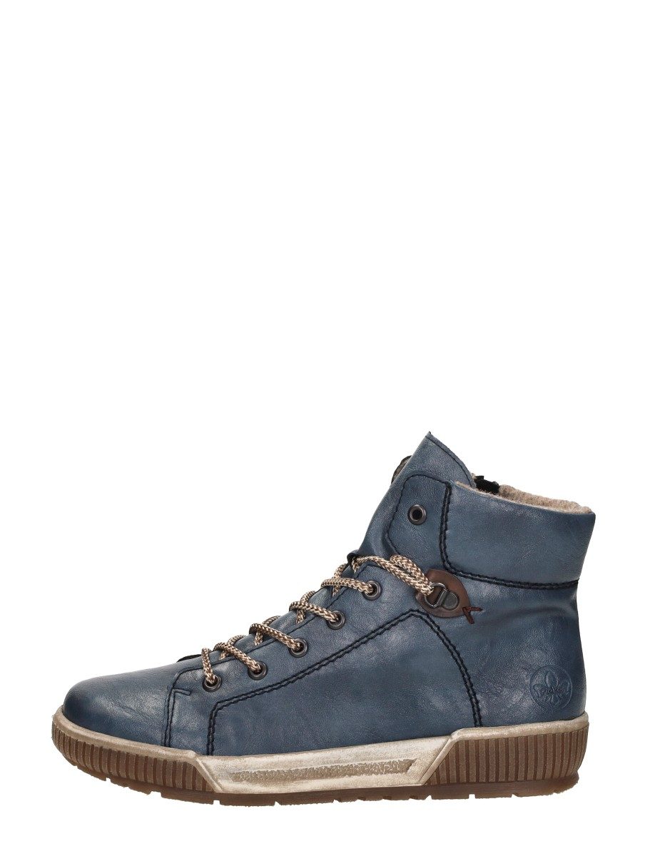 Rieker - Veterschoenen Hoog – licht blauw
