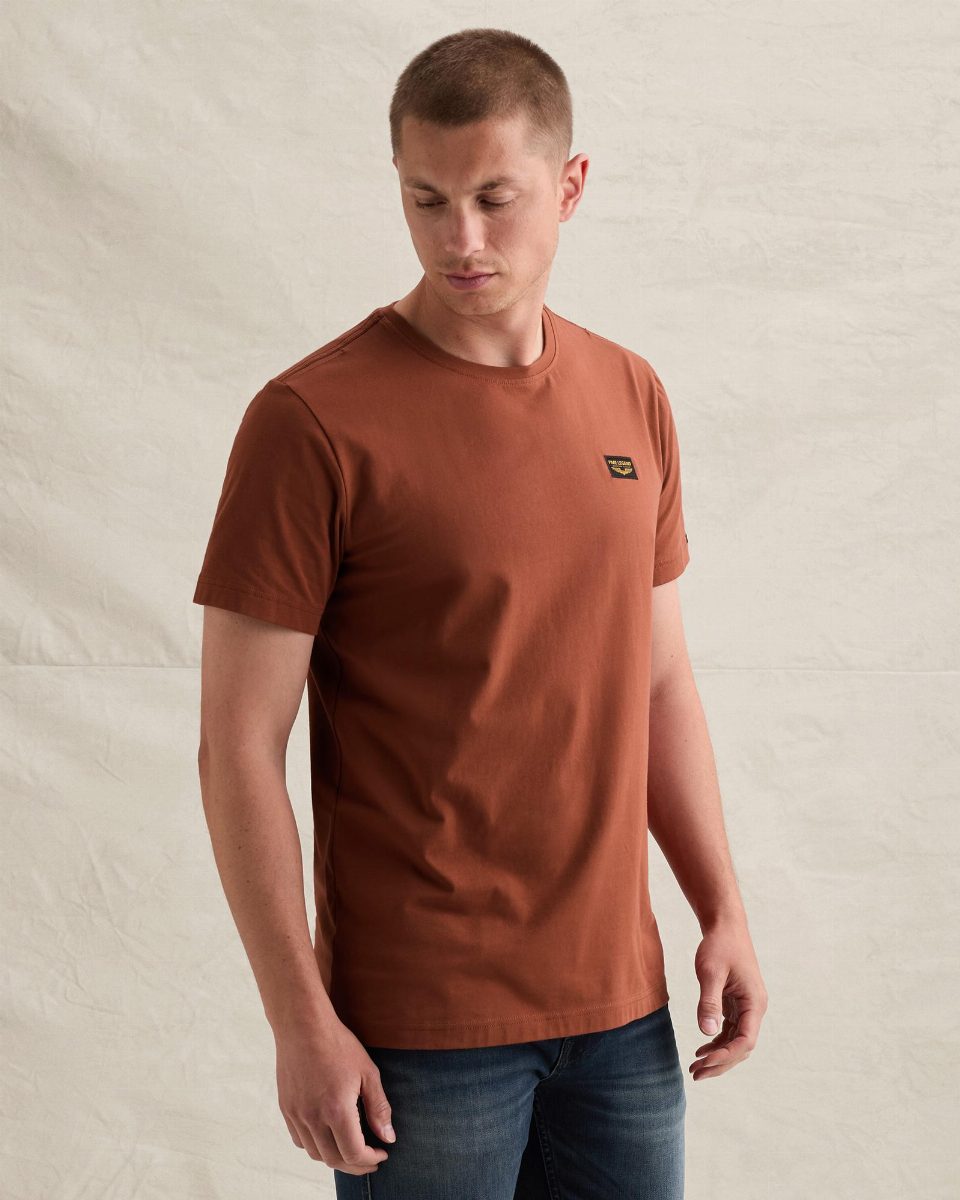 American Classic T-shirt van katoen met stretch – arabian spice