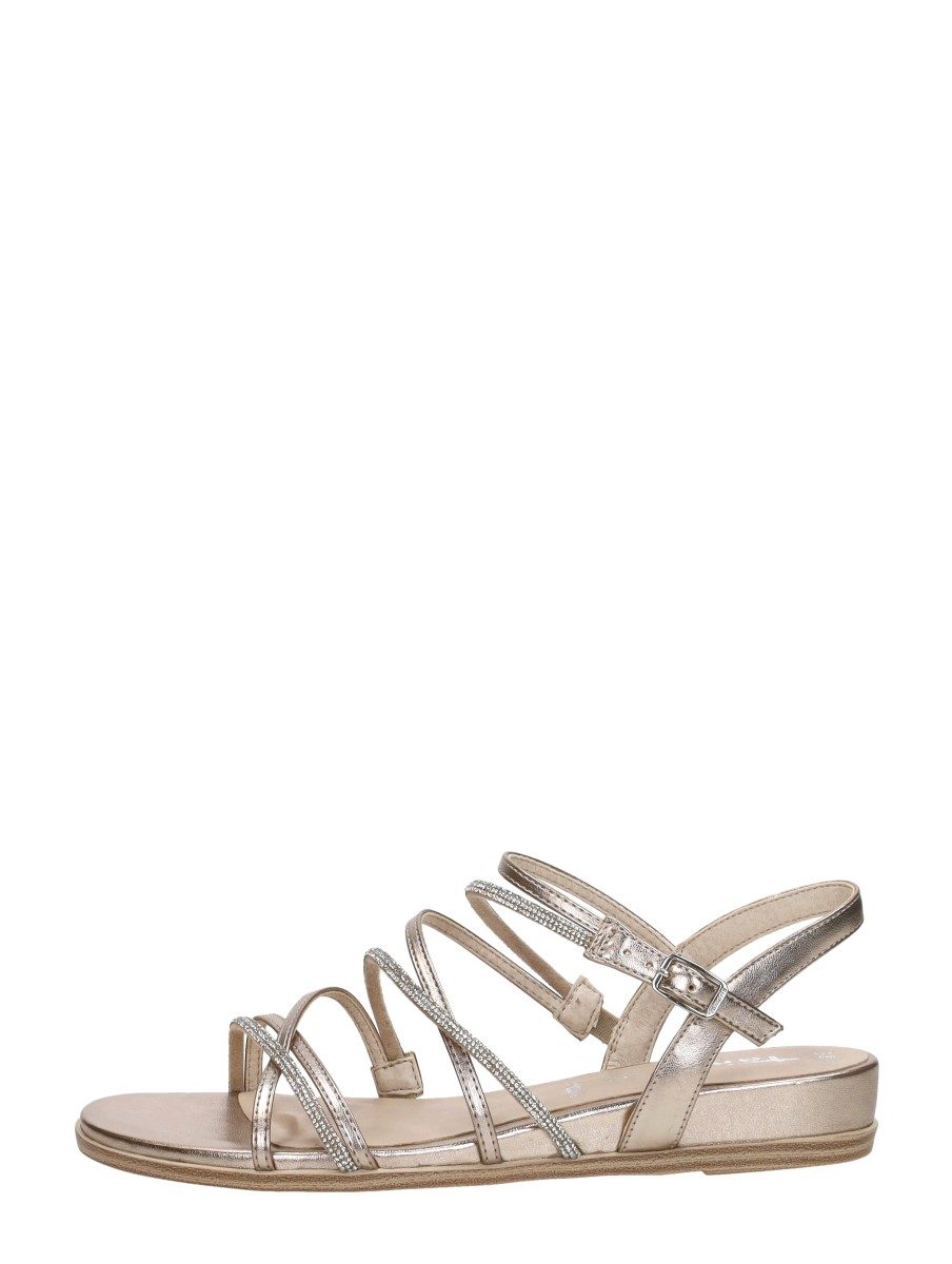 Tamaris - Sandalen Plat – goudkleur
