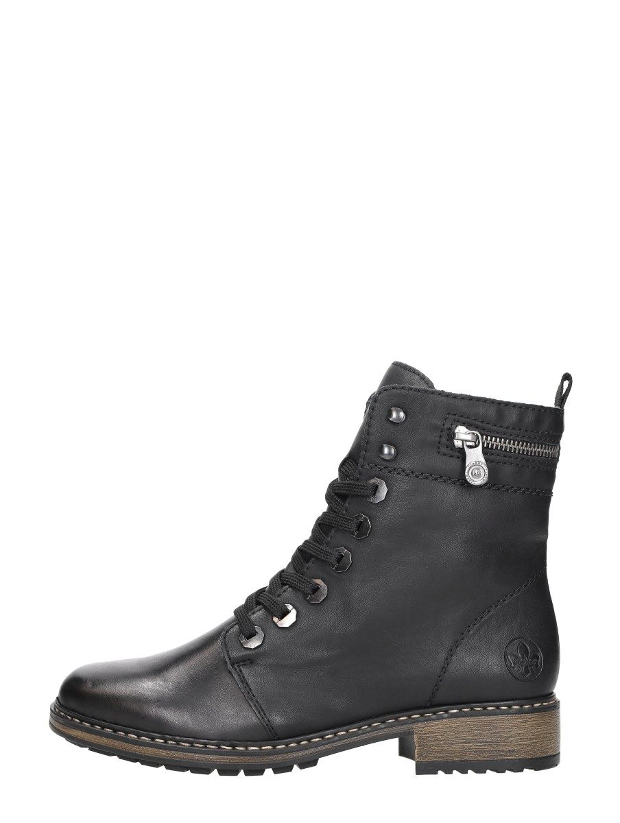 Rieker - Dames Veterschoenen – zwart