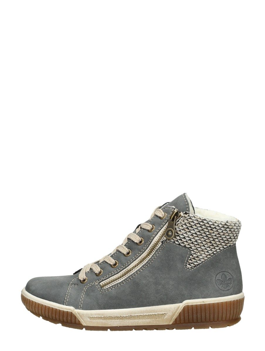 Rieker - Veterschoenen Hoog – licht blauw