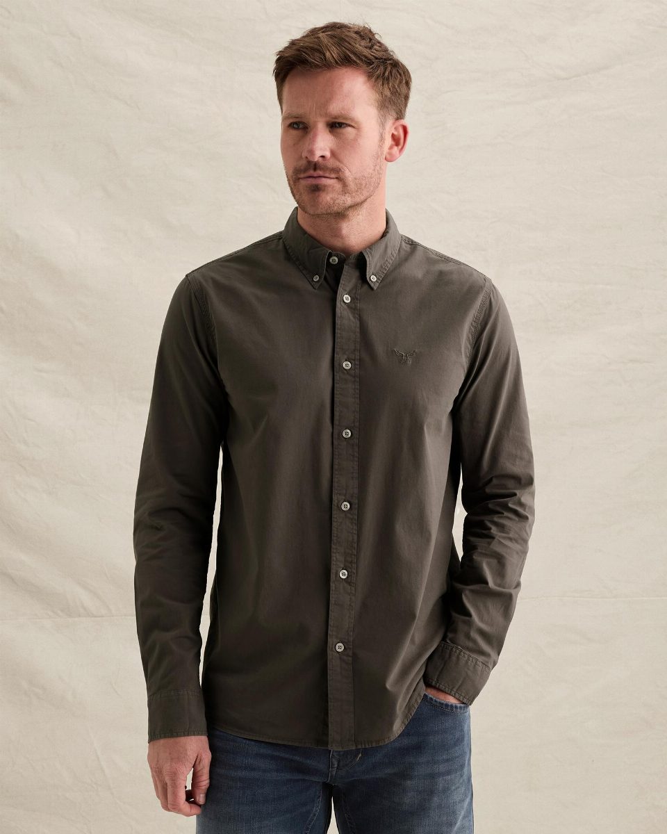 American Classic overhemd van poplin met stretch – forged iron