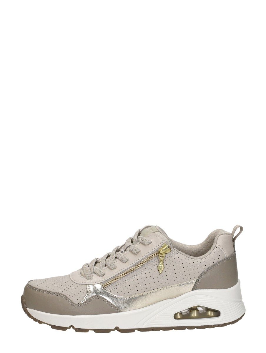 Skechers - Uno - Metallic Sliders – beige