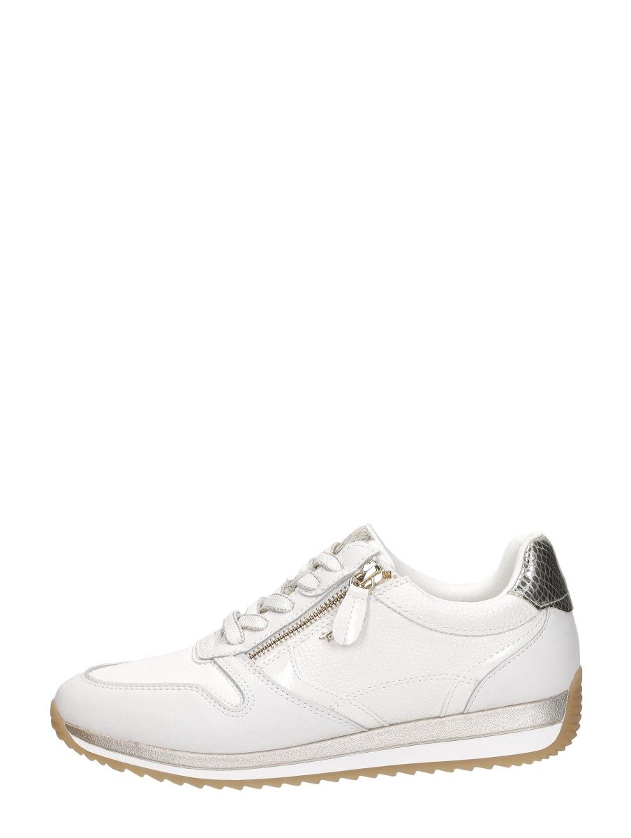Tamaris Wide Fit - Veterschoenen Laag – wit