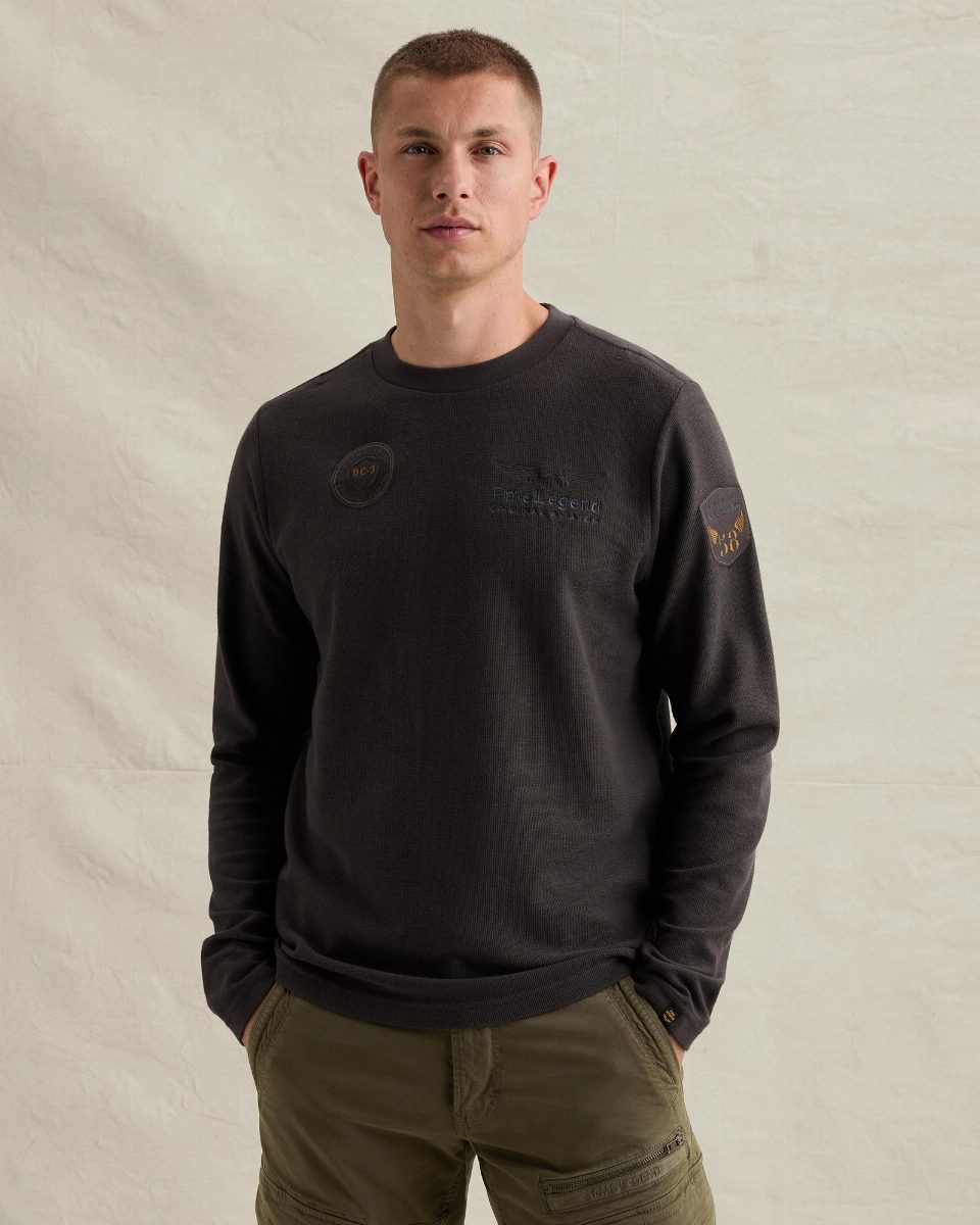T-shirt met lange mouwen en artworks – obsidian