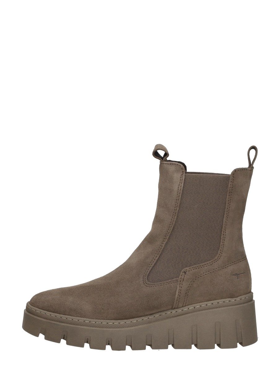 Tamaris - Enkellaarsjes Plat – taupe