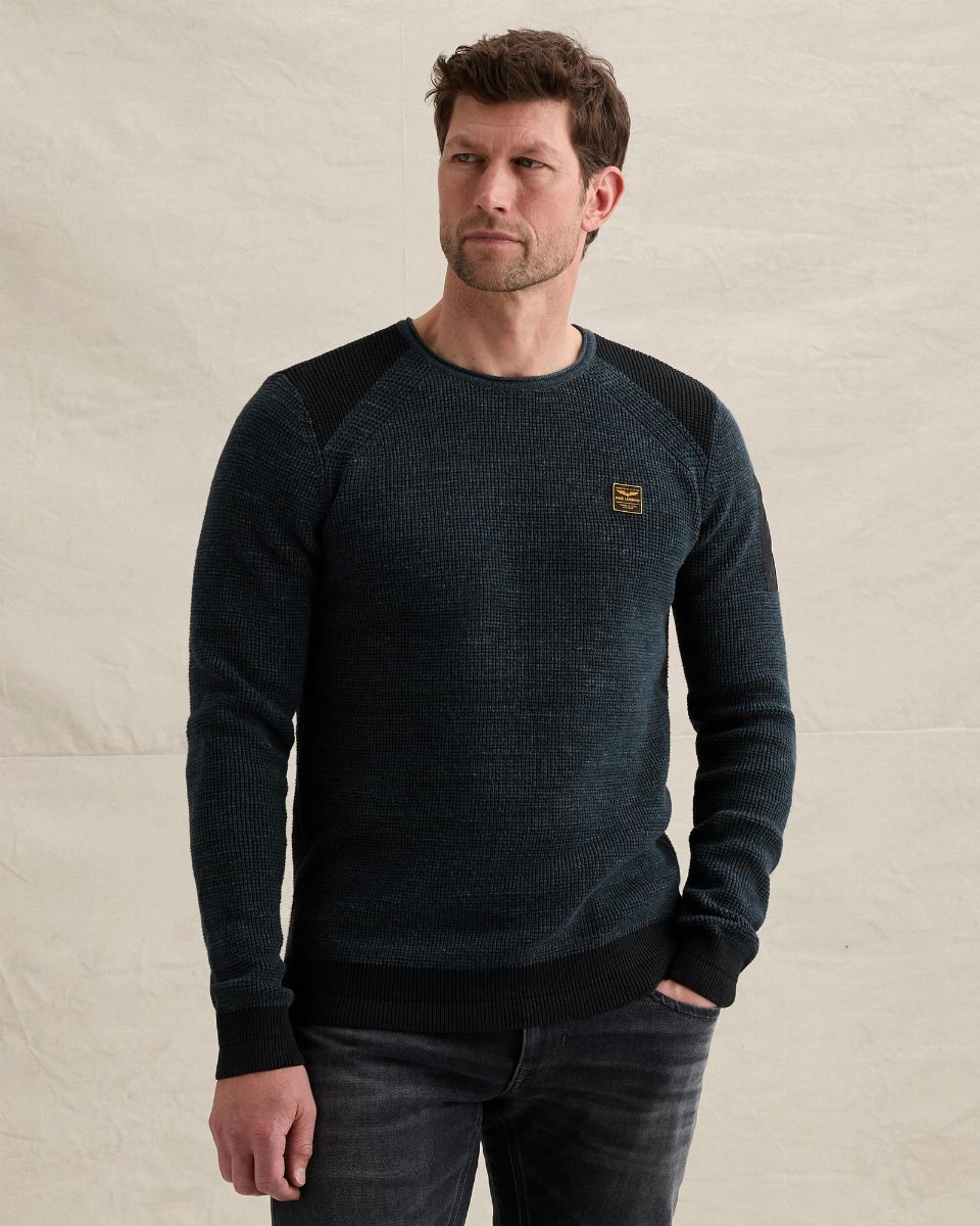 Trui van katoen melange met flight pocket – salute