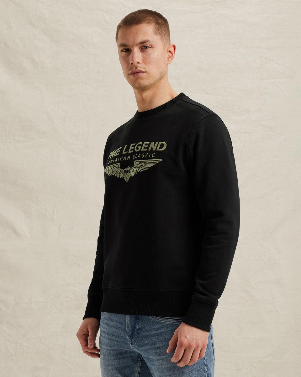 Sweatshirt met logo – black