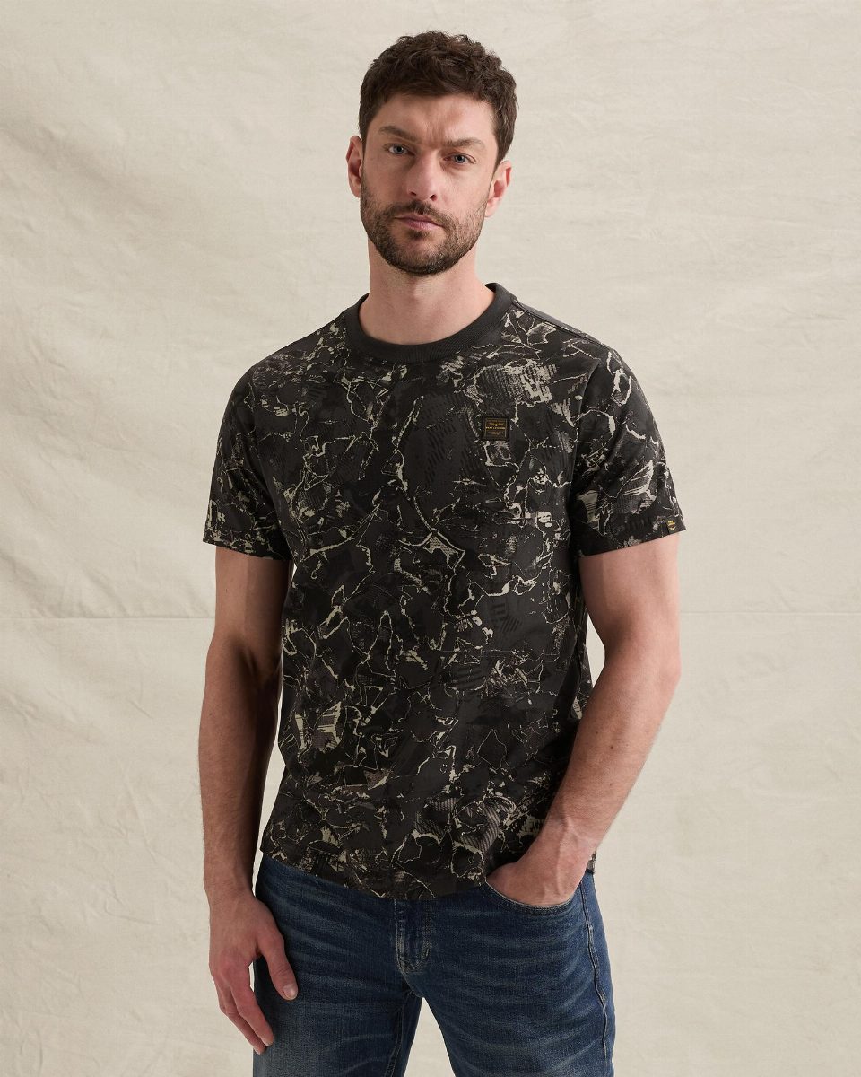 T-shirt van 100% katoenen jersey met allover print