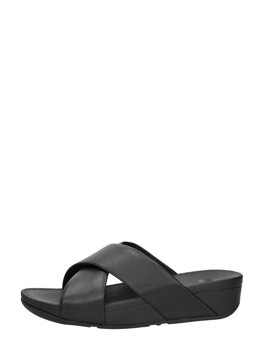 FitFlop - Lulu Leather Cross Slides