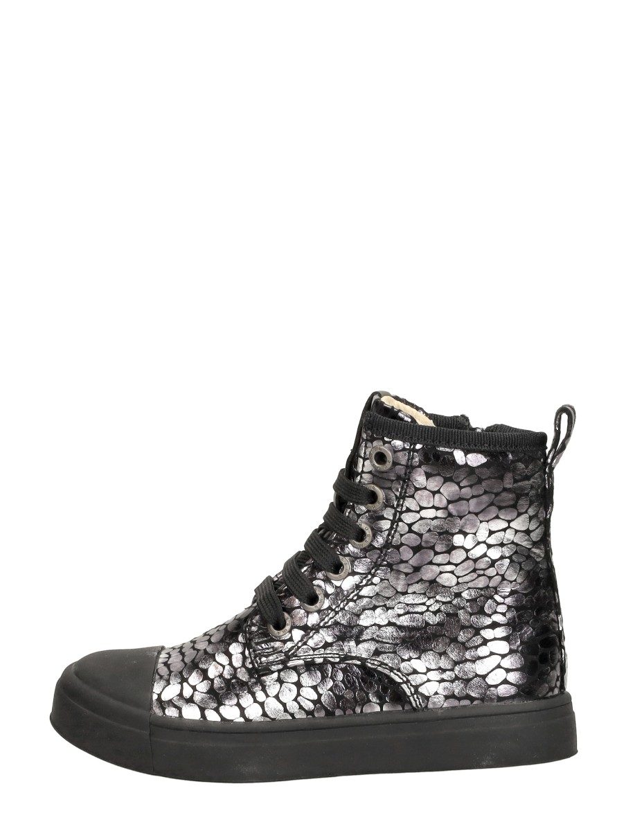 Shoesme - Veterschoen Hoog Zilver – zilverkleur