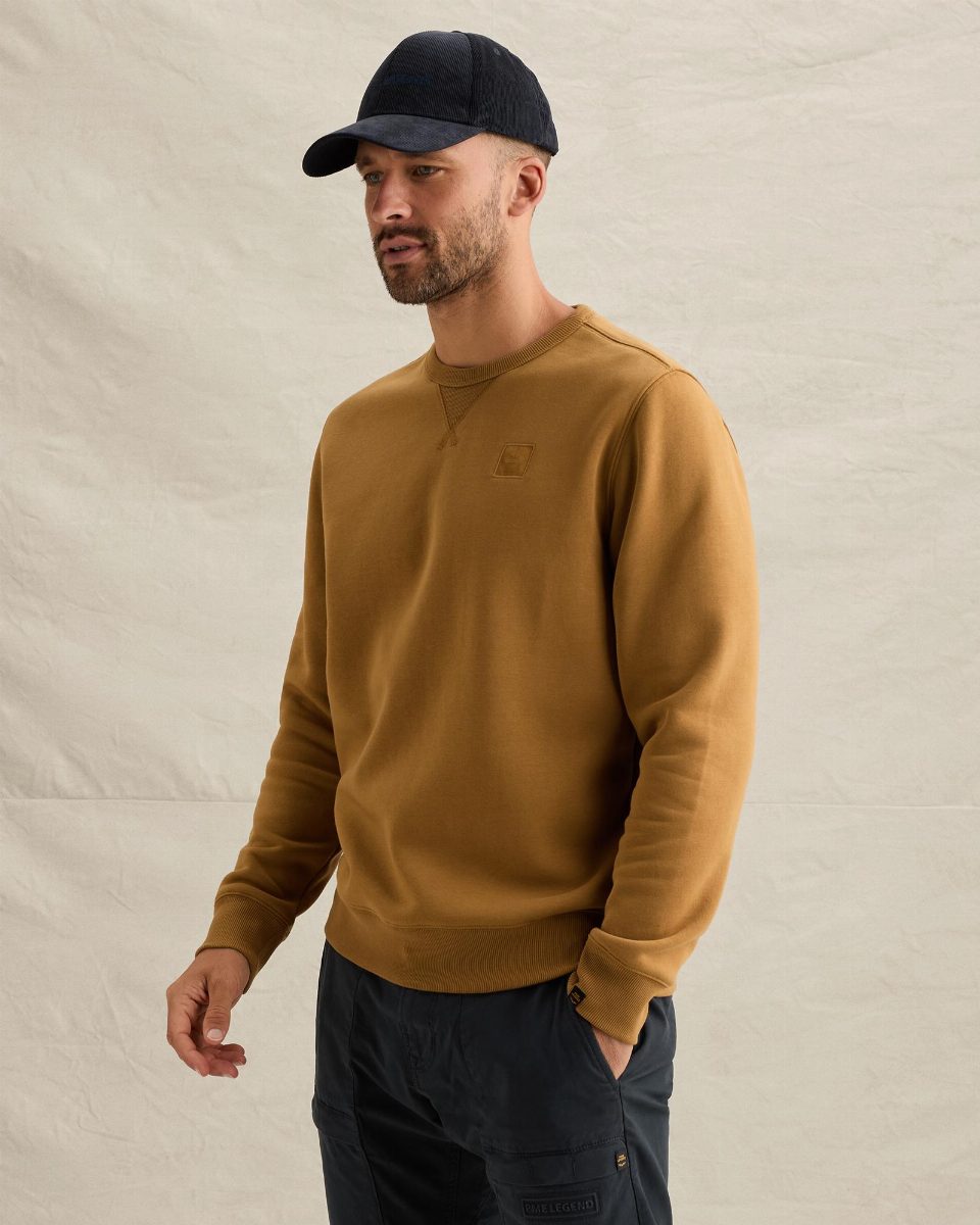 Sweatshirt met raglanmouwen en flight pocket – golden brown