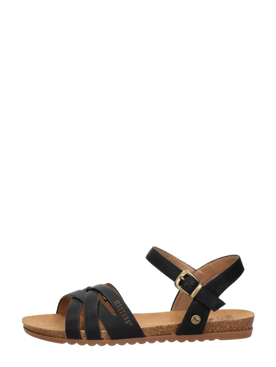 Mustang - Sandalen Plat – zwart