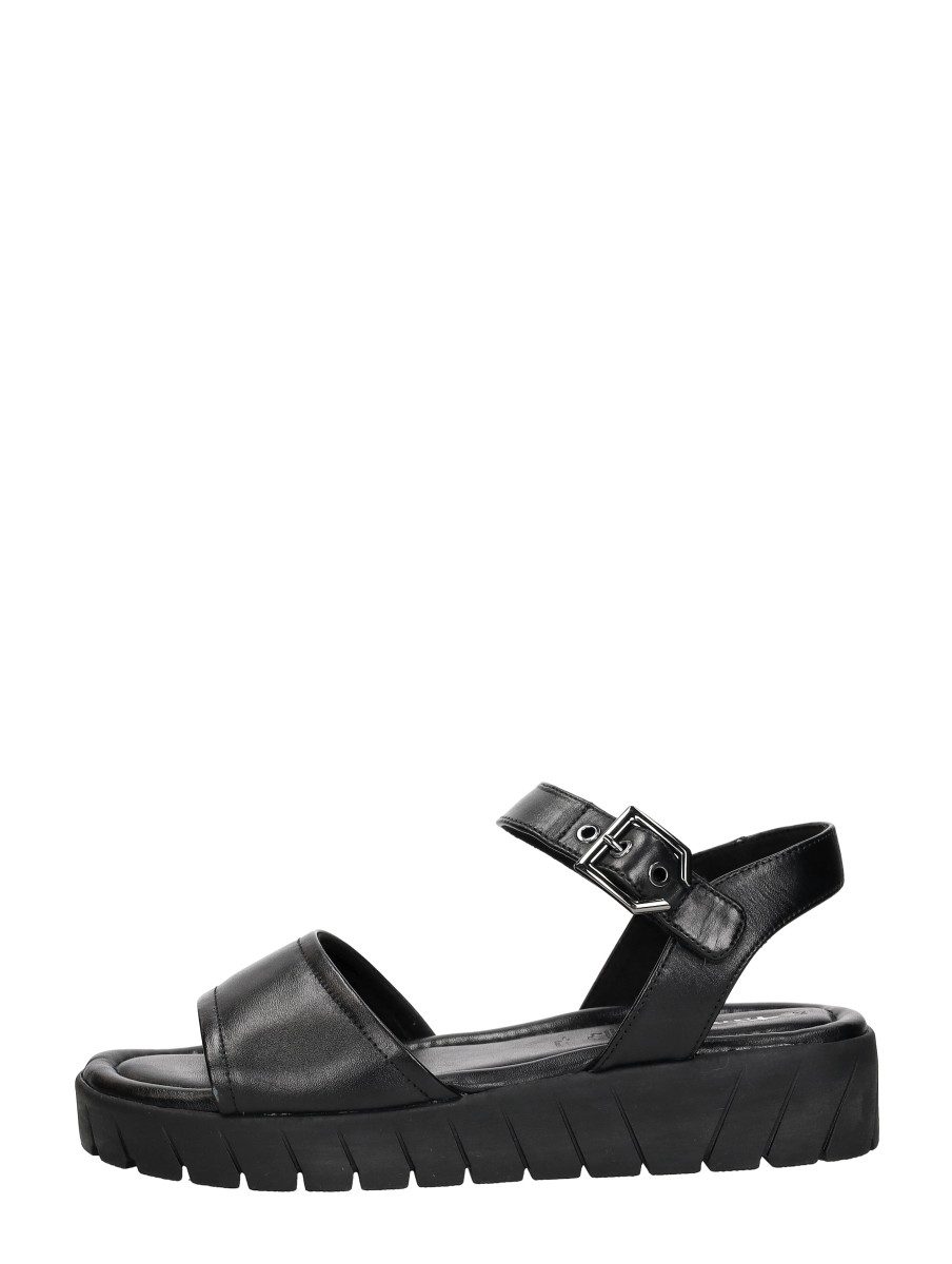 Tamaris - Sandalen Plat – zwart