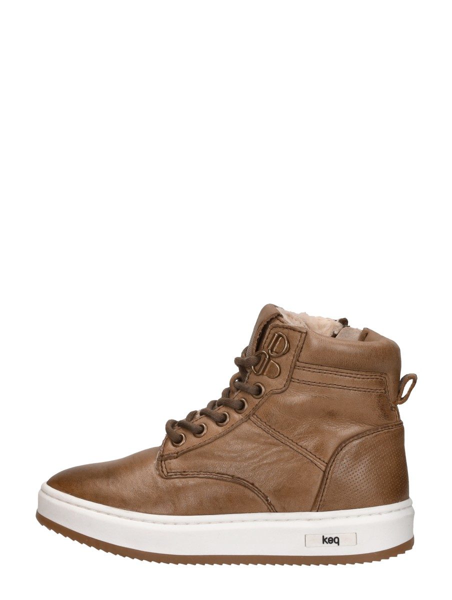 Keq - Veterschoenen Hoog – cognac