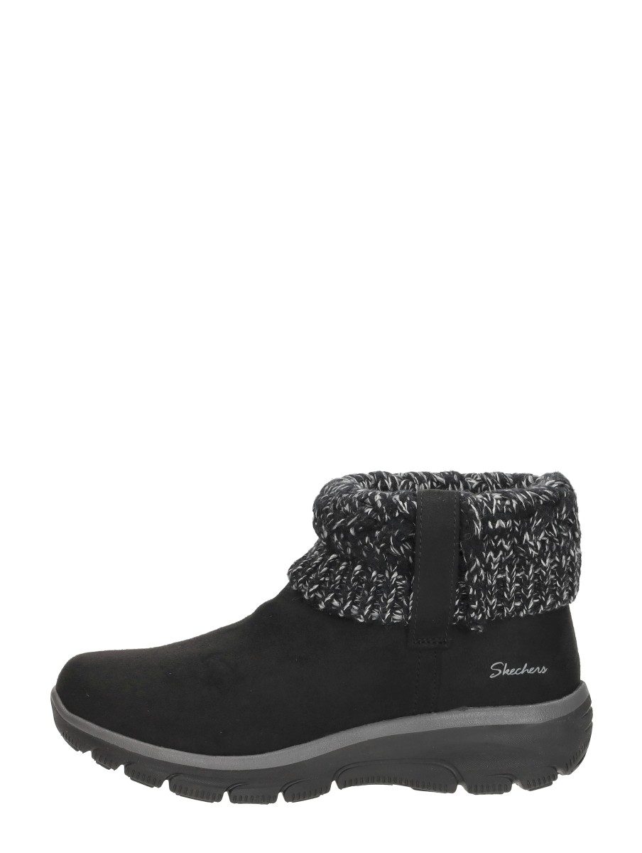 Skechers - Enkellaarsjes Plat – zwart