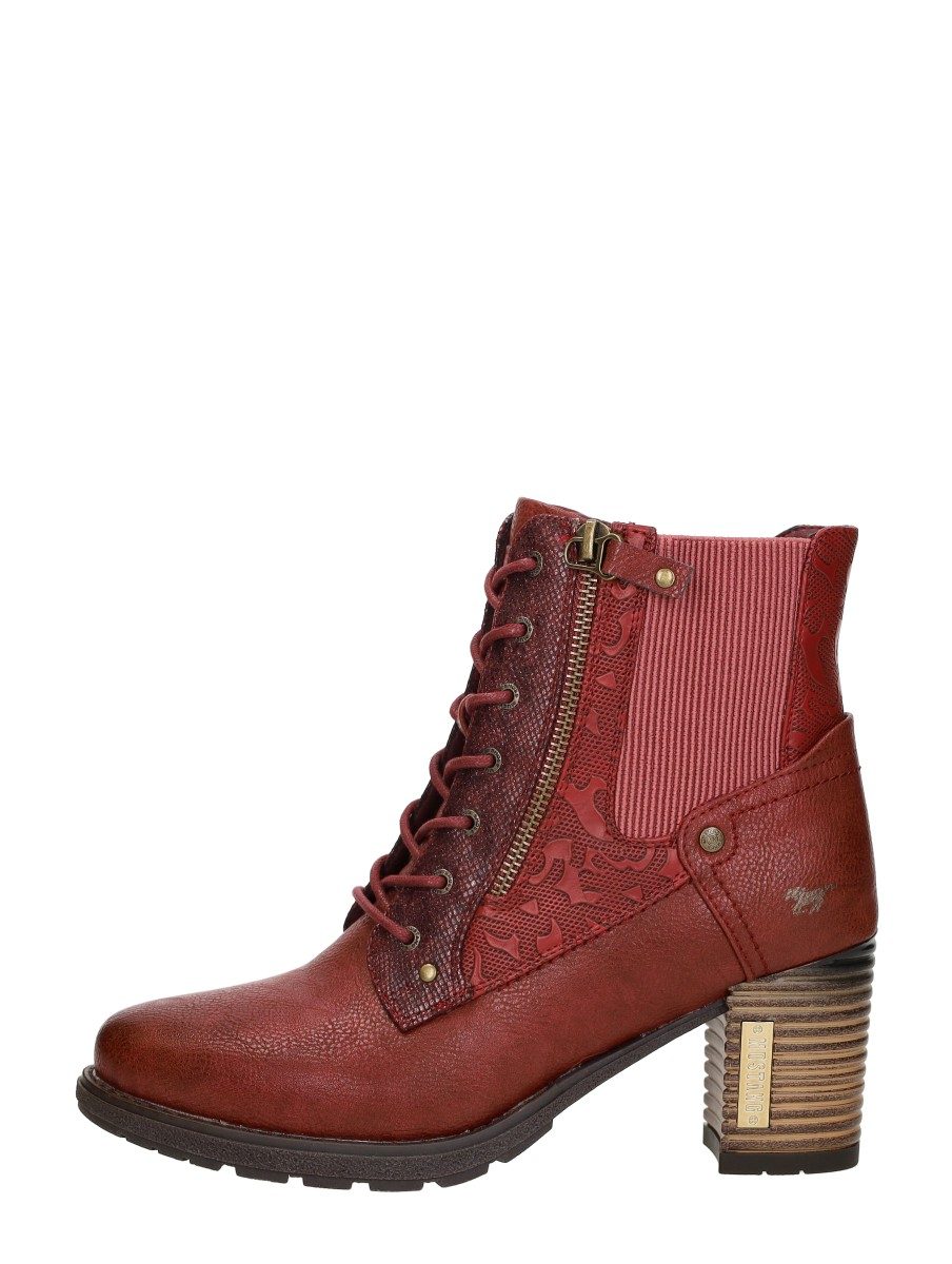 Mustang - Veterschoenen Hak – rood