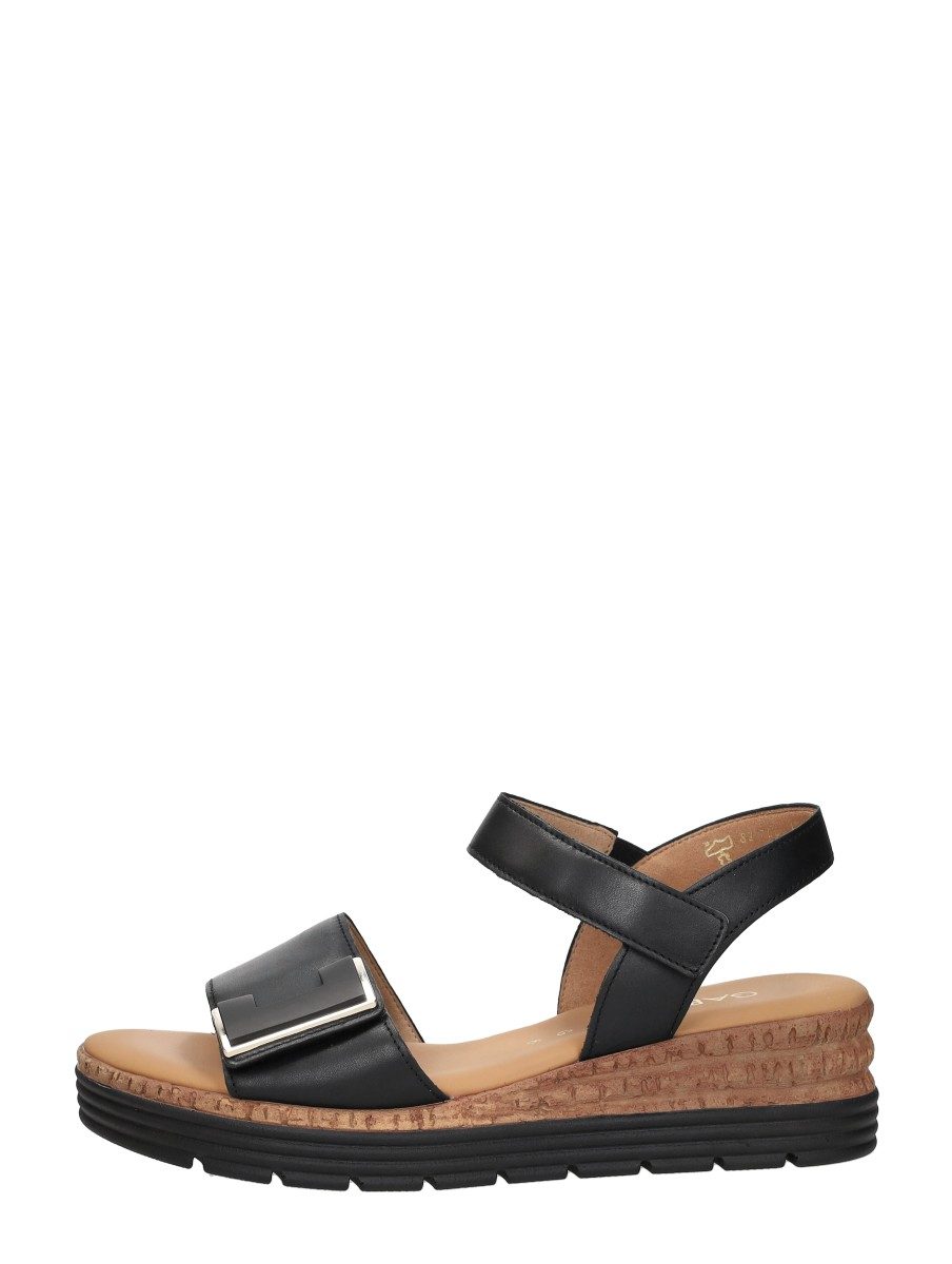Gabor - Sandalen Plat – zwart