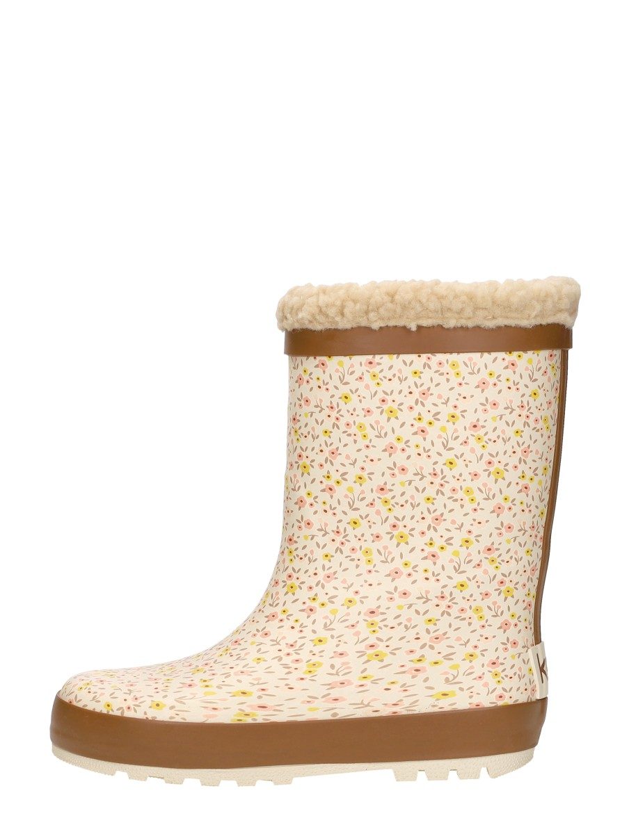 Keq - Rainboot Fur Flower Print