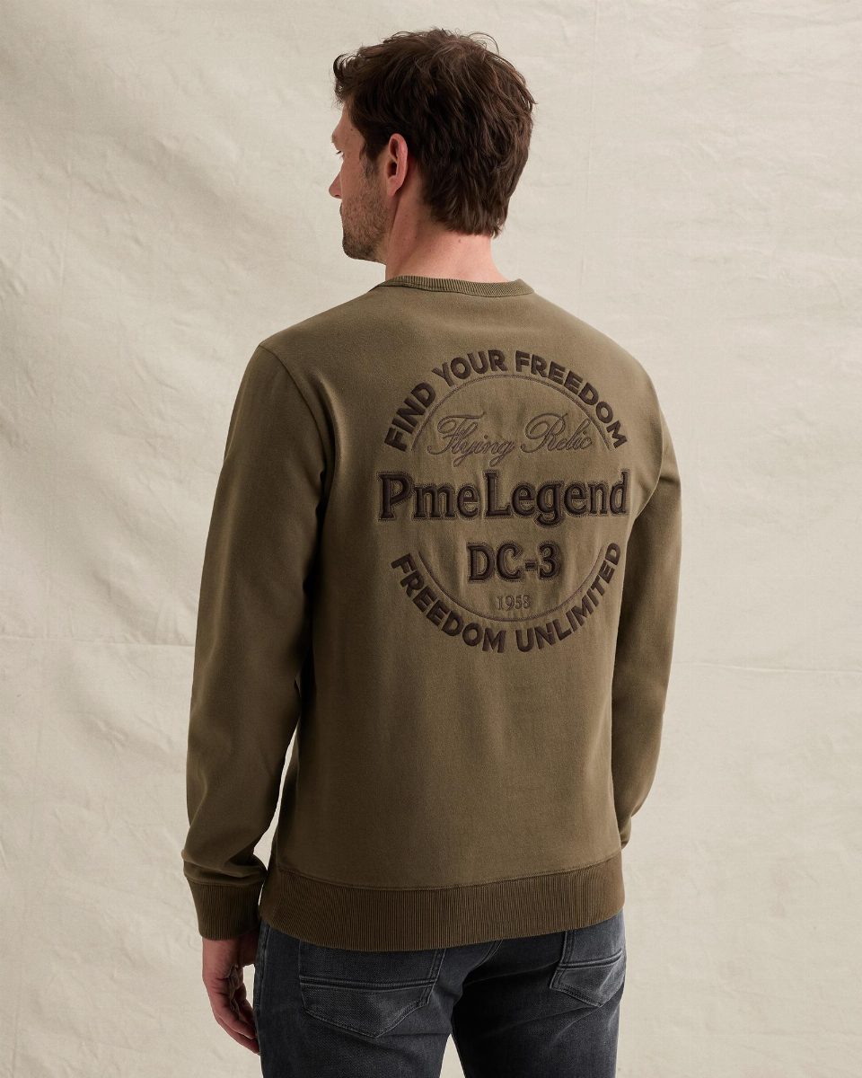 Sweatshirt van peached fleece met artwork – kalamata