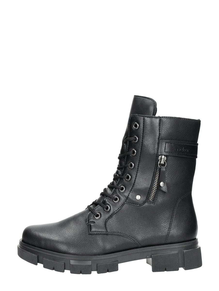 Rieker - Veterschoenen Hoog – zwart