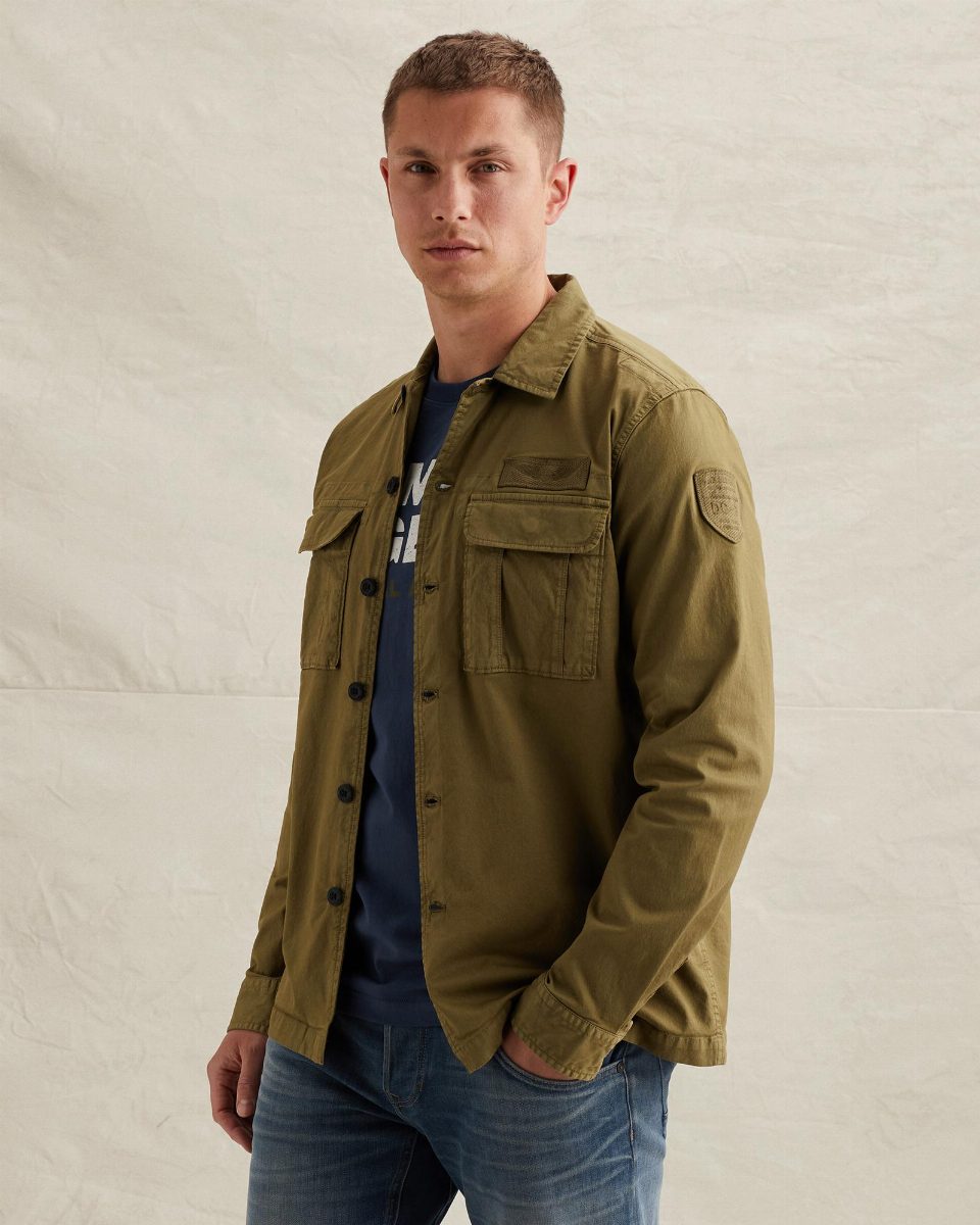 Shirt jacket met borstzakken en badge op de mouw – lizard