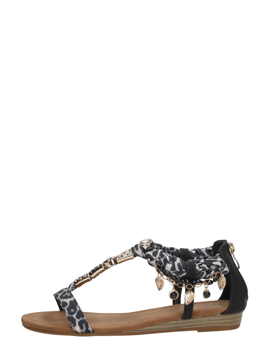 Sub55 - Sandalen Plat – zwart