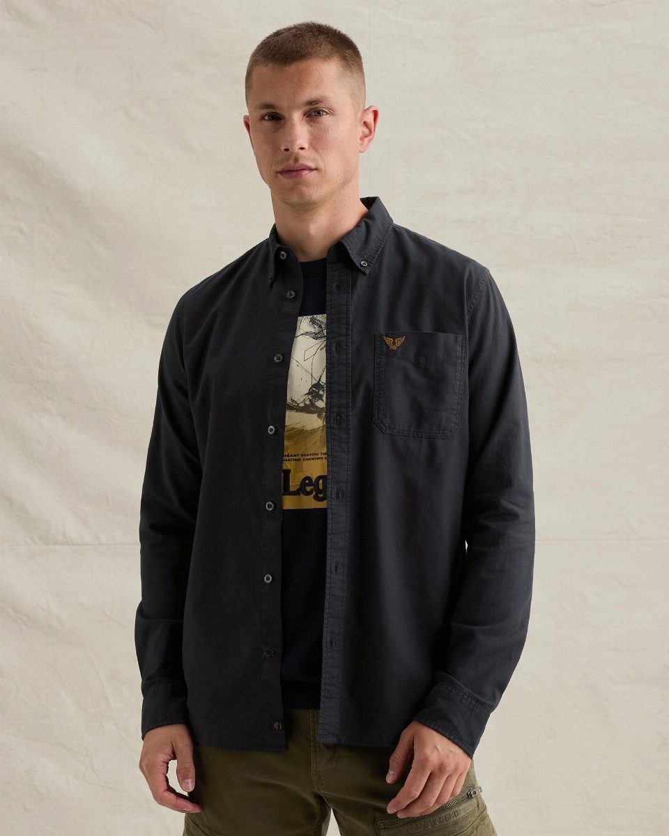 Oxford overhemd met garment-dye wassing en button-down kraag – salute