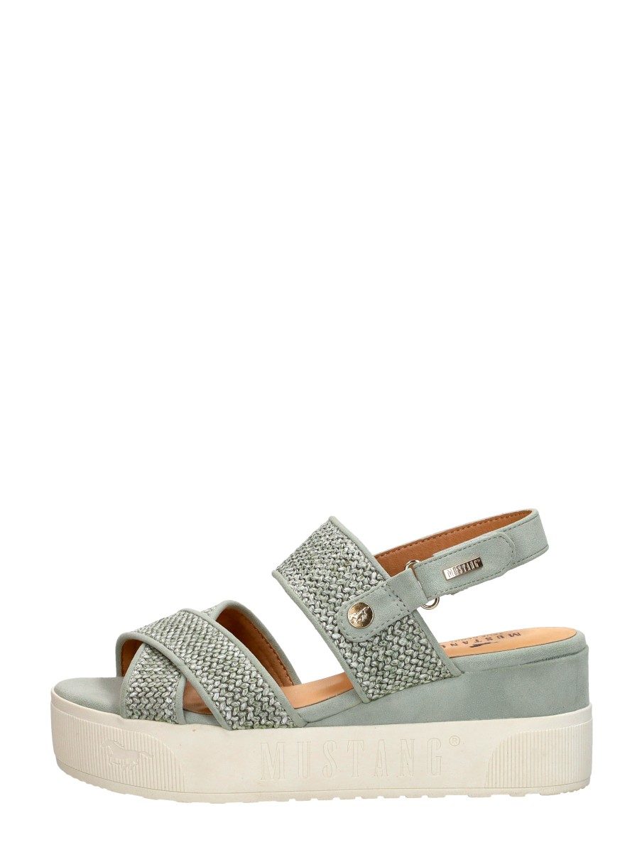 Mustang - Sandalen Plat – groen