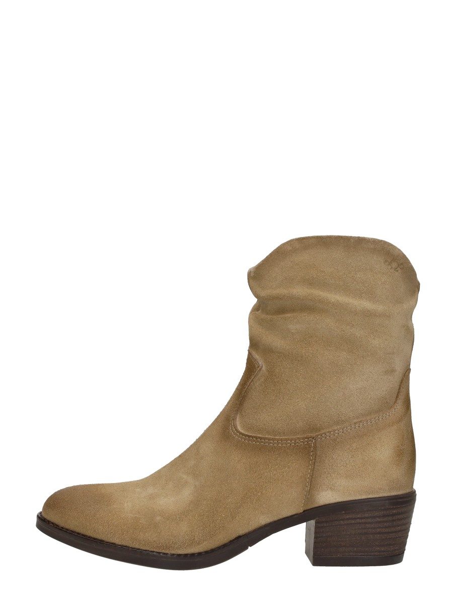 Aqa - Enkellaarsjes Hak – beige