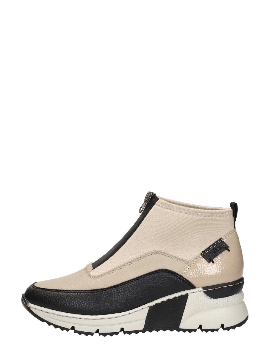 Rieker - Enkellaarsjes Plat – beige