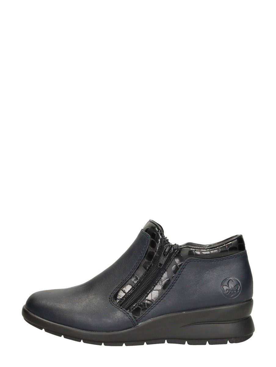 Rieker - Enkellaarsjes Plat – blauw