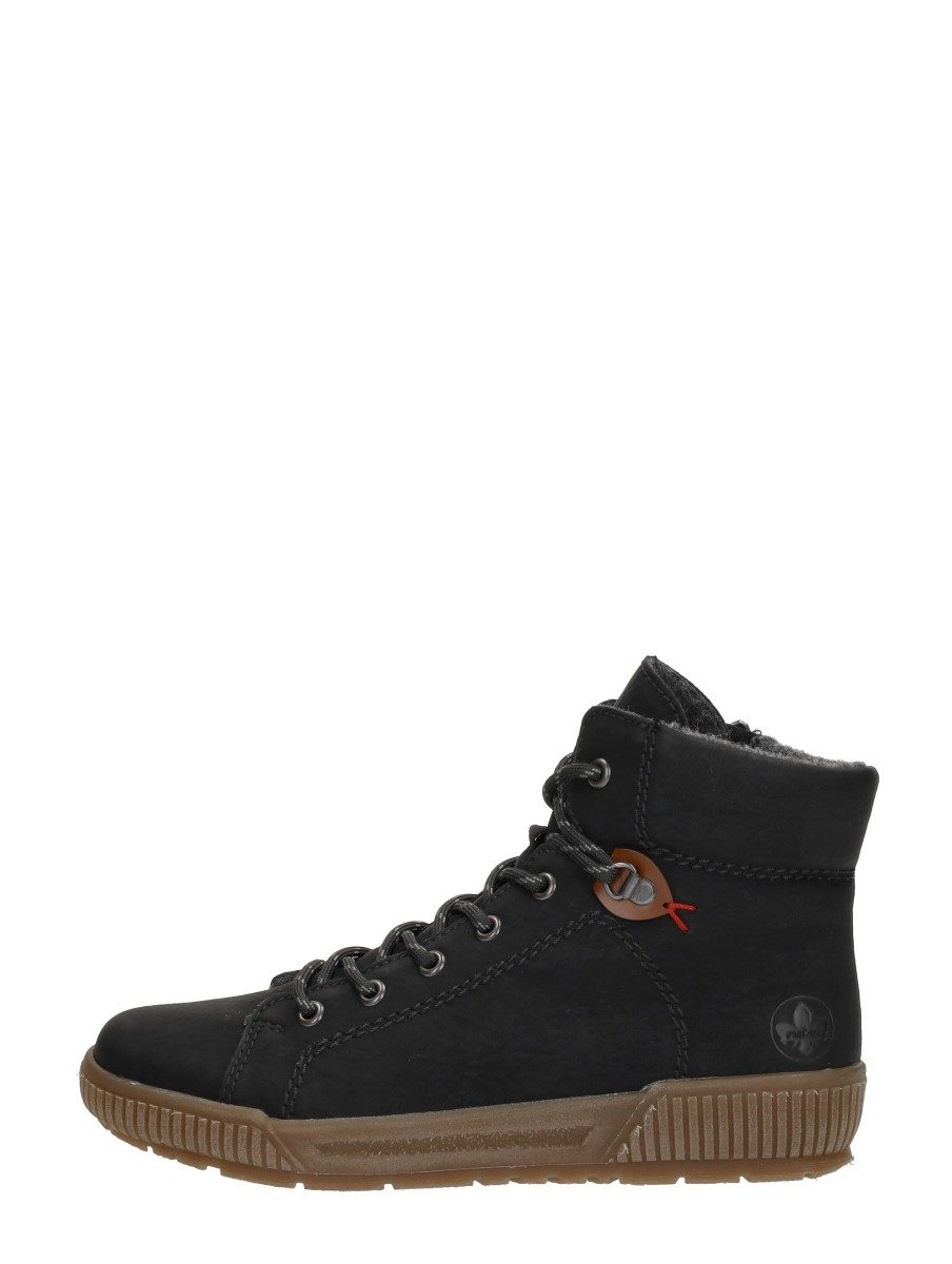 Rieker - Veterschoenen Hoog – zwart