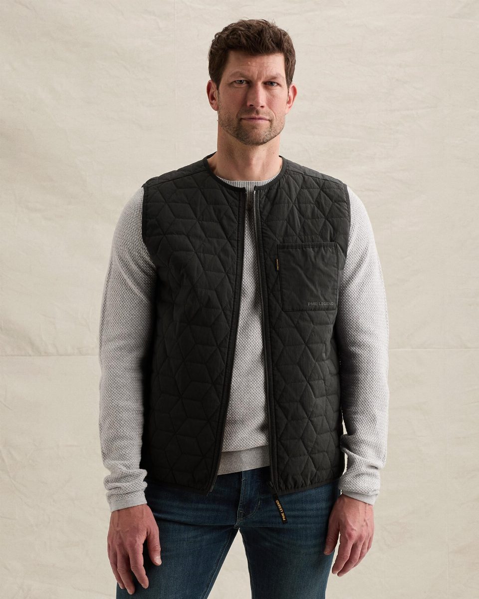 Bodywarmer met borstzak en ritssluiting