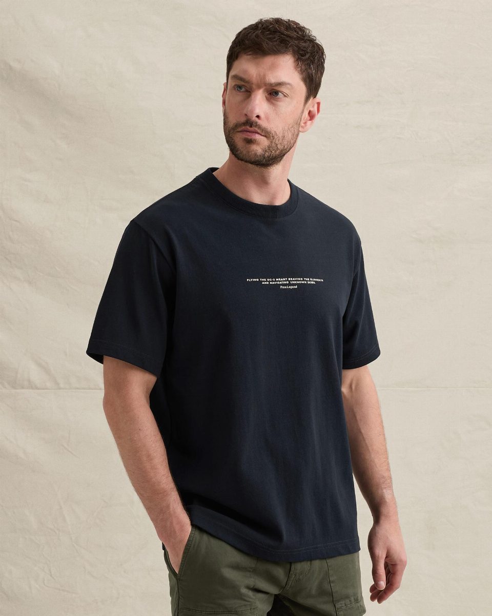 Relaxed fit T-shirt van 100% katoen met backprint – salute