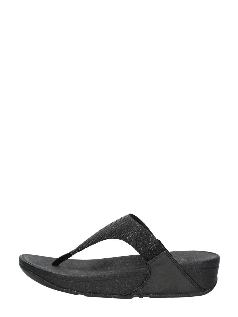 FitFlop - Lulu Shimmerlux Toe - Post Sandals – zwart