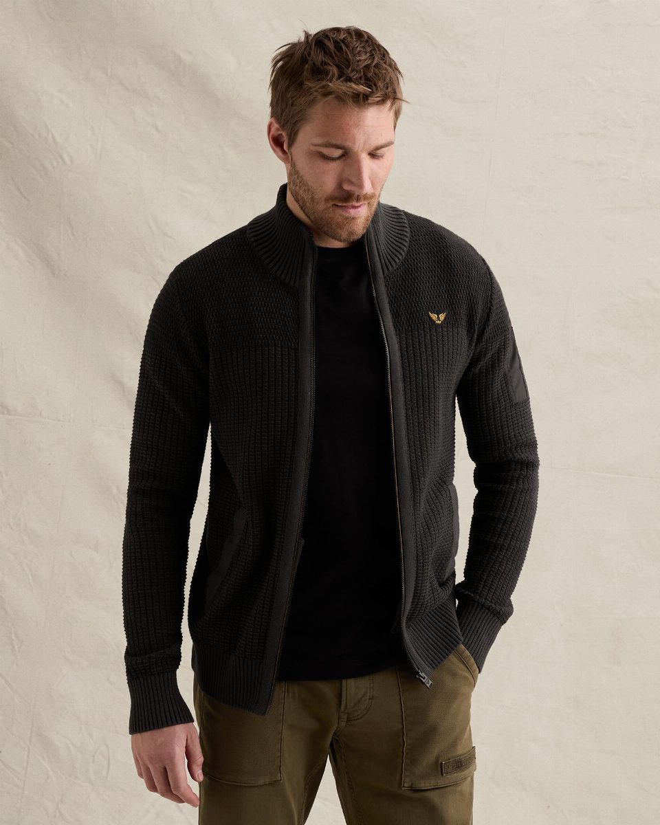 Vest met ritssluiting en flight pocket – obsidian