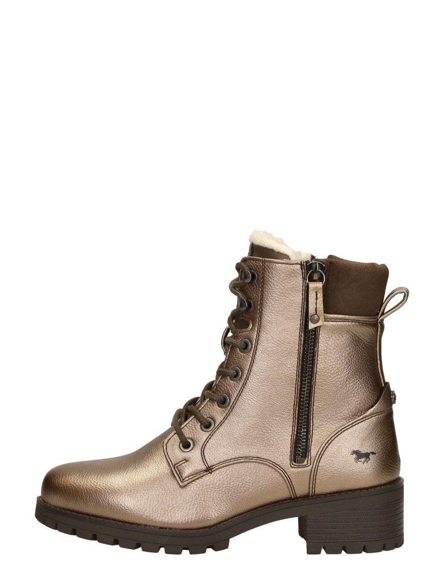 Mustang - Veterschoenen Hoog – goudkleur